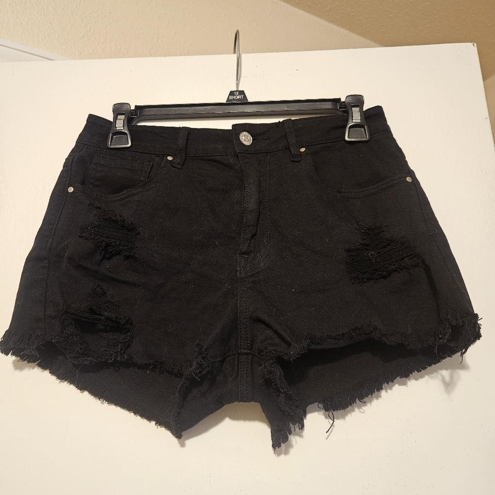 Pacsun High Rise Distressed Black Shorts Size 26